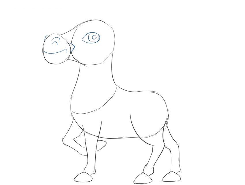 如何画卡通斑马脸